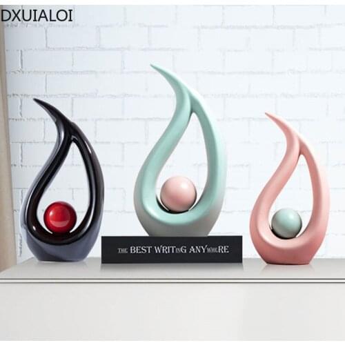 DXUIALOI Modern Simple Water Drop Decoration Ceramic Craft Decoration Wedding Gift Living Room Desktop Home Decoration