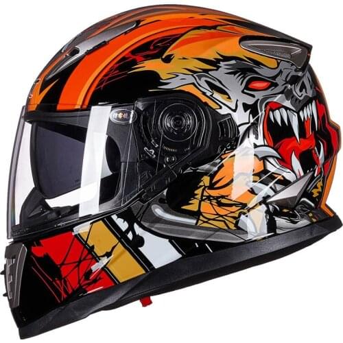 GXT999 Electric motorcycle helmet man full helmet personality double lens locomotive full cover running helmet anti fog winter