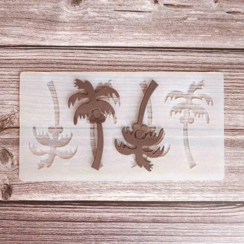Coconut tree Shape Chocolate Stencil Mold Cake Decorating Silicone Mold Transfer Sheet Baking Chablon DIY Chocolate Dessert Garn