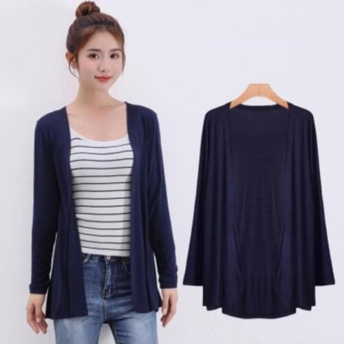Summer Autumn Korean Women Modal Cardigan Ladies Shawl Female Cotton Sweater Cardigans Long Sleeve Women Casual Thin Coats