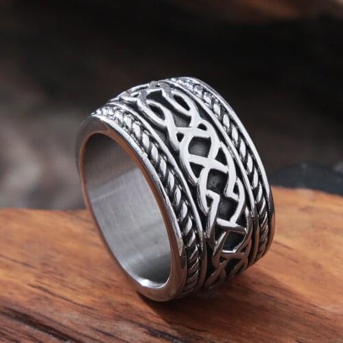 Classic Celtics Spiral Knot Ring For Men Women Punk Nordic 316L Stainless Steel Viking Ring Amulet Jewelry Gift Wholesale