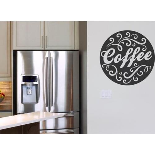 Coffee Brand Pattern Wall Decal Lace Vinyl Stickers Home Decor Coffee Cafe Shop Lettering Wall Sticker Modern Design Art SYY644