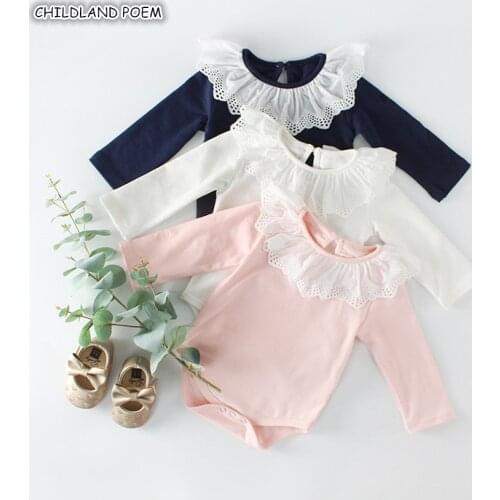 Baby Girl Romper Long Sleeve Baby Clothes For Girls Lace Newborn Baby Rompers For Girls Jumpsuit 100% Cotton Baby Boys Romper