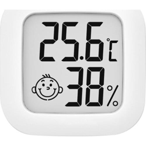 Mini Indoor Thermometer Digital LCD Temperature Sensor Humidity Meter Thermometer Room Hygrometer Gauge White