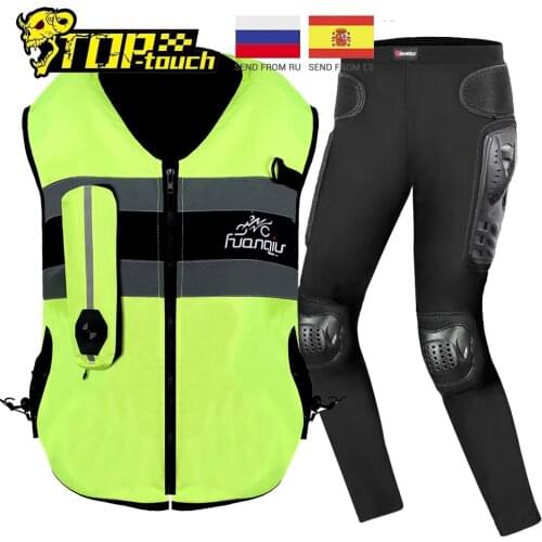 Motorcycle Jacket Men Chaqueta Moto Reflective Motocross Air Bag Breathable Moto Vest Protective Motorcycle Jacket Pants S-3XL