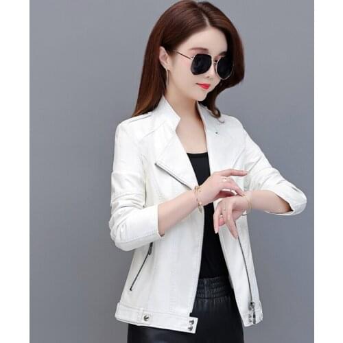 Large Size 4XL Motorcycle Women Leather Jacket New 2021 PU Leather Coat Women Short Slim Spring And Autumn Coats Female Jackets
