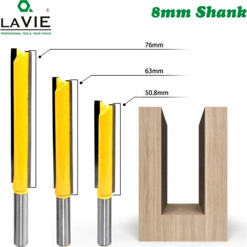 LA VIE 1 pc 8mm Shank Straight Router Bit 1/2 inch Milling Cutting Diameter Edge Woodworking Trimming Cutter Knife
