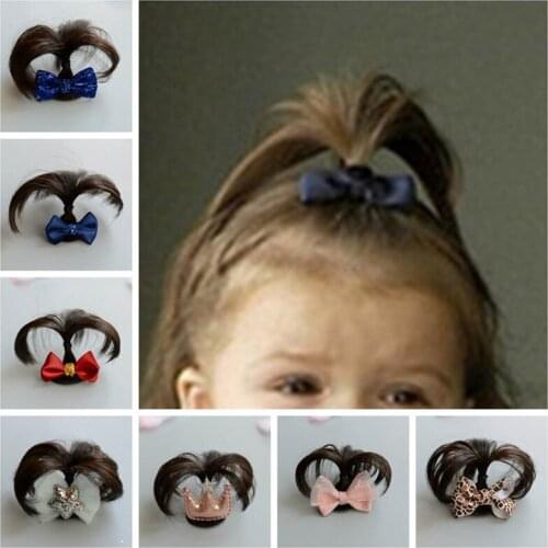 Cute Bow Wig Hairpins Baby Girls Hair Clips for Kids Hair Ties Headwear Children Hair Accessories