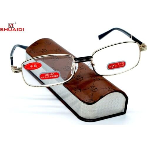 Leesbril Shuaidi Natrual Crystal Men High Class Antireflective Coated Titanium Reading Glasses+1.0 +1.5 +2.0 +2.5 +3.0 +3.5+4.0