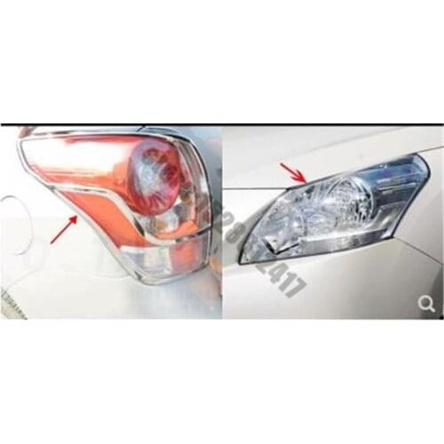 For Toyota verso 2011-2015 ABS Chrome Front headlight Lamp Cover trim Rear headlight Lamp Cover trim Car Styling