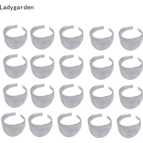 20PCS Sewing DIY Tools Ring Thimble Finger Protector Adjustable Thimble Quilting Sewing Hardworking DIY Tools Finger Protector