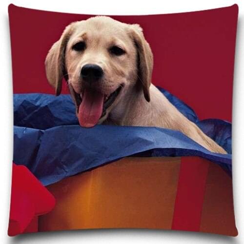 Cotton Polyester Pillow Case Home Decor Dog Pattern Natural Design Colorful Animal Cushion Cover