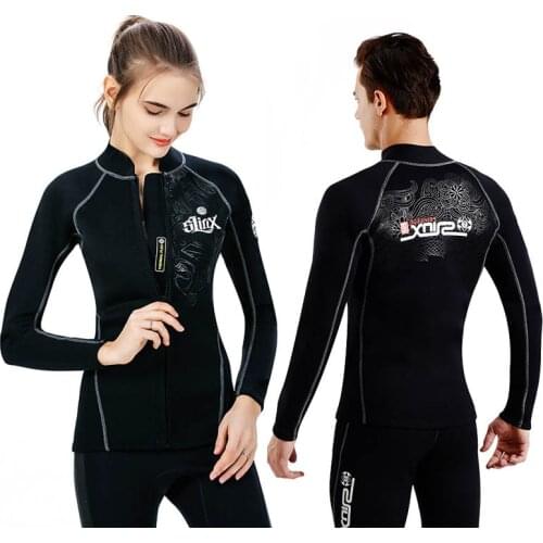 Unisex diving jacket Sun-proof long sleeve diving coat surfing snorkeling thermal 2mm neoprene wetsuit for men women Swimwear