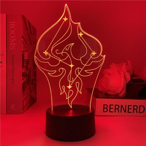 Genshin Impact klee keqing wenti zhongli xiao Constellation Night Light Adjustable Color Temperature USB Desk Lamp Birthday Gift
