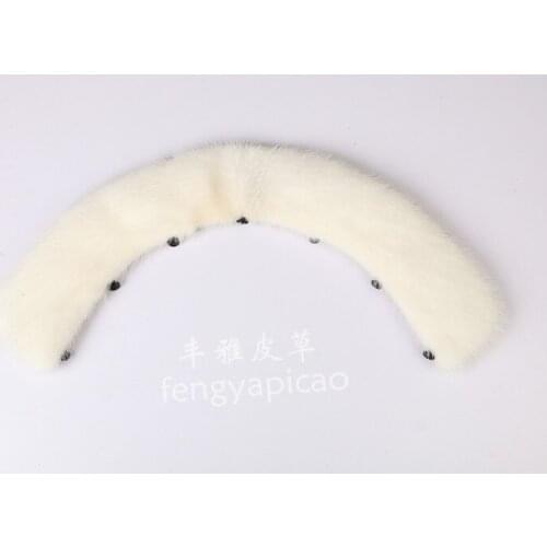 New arrival high quality womens mink fur collar customize black-and-white grey brown Women mink o-neck