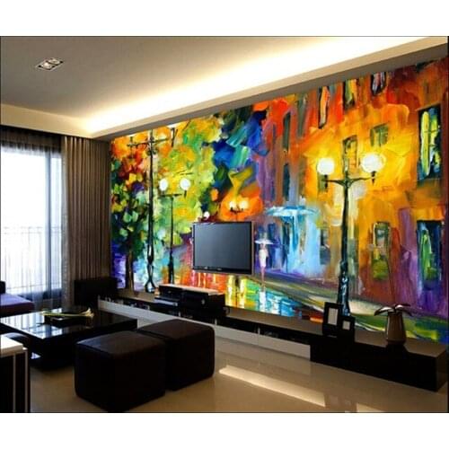 Custom 3D large mural,Cool color street painting murals living room backdrop,KTV Hotel wallpaper papel de parede