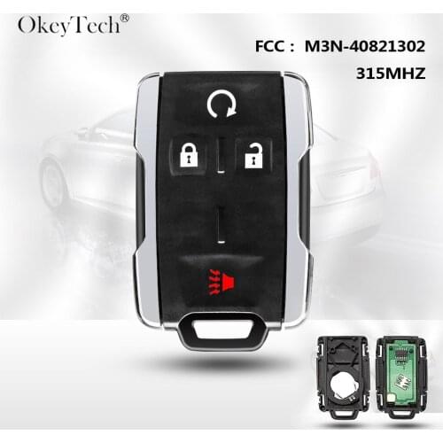 Okeytech 315MHZ 4 Button FOB Remote Car Key For Chevrolet Silverado Colorado GMC Sierra 2014-2106 2017 2018 FCC M3N-40821302