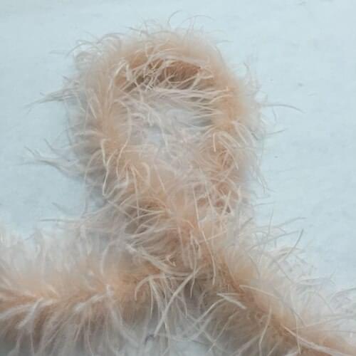 Champagne Dyed Marabou Ostrich Feather boas Fringes 1ply Ostrich feather strips for wedding&party decorations 2meters