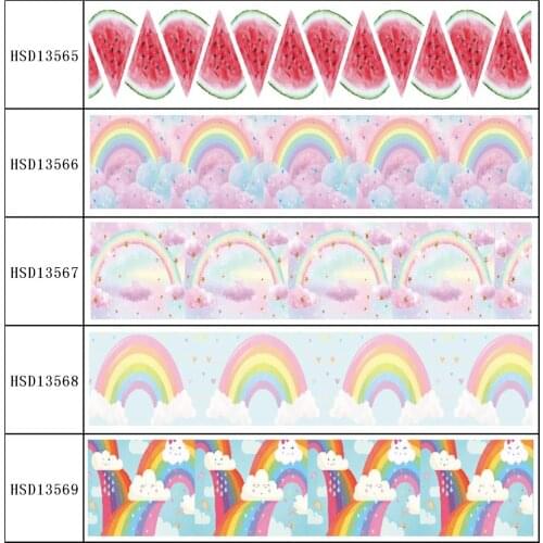 HuangTao 22MM 25MM 38MM 50MM 75mm Printed Pattern on Grosgrain Ribbon for diy ribbon