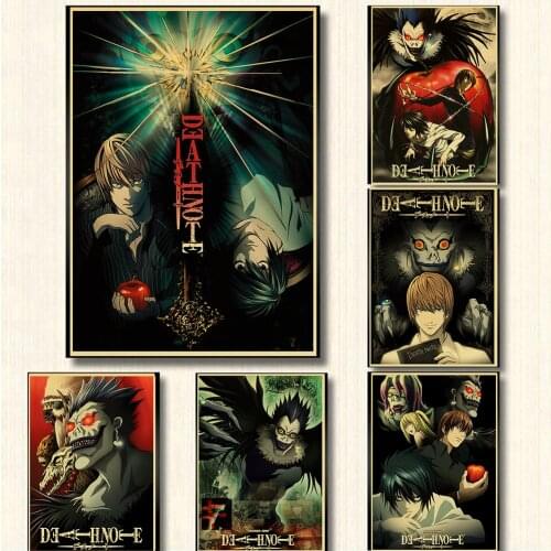 Classic Japanese Anime DEATH NOTE Kraft Paper Retro Posters Painting Wall Poster Modern Art Poster For Kids Room/Bar Decor