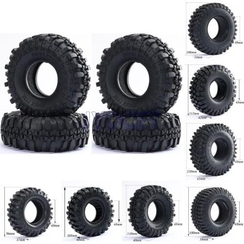 1.9" Rubber Tires with Dual Stage TPE Foam For RC 1/10 Crawler Car Traxxas TRX4 D90 Redcat Gen8 Axial SCX10 90046