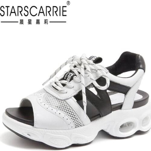 Sandals womens summer 2021 new fairy style thick soled sports dad ins tide fish mouth air cushion hollow out womens shoes