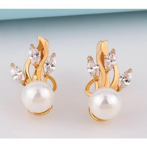 OCESRIO Natural Pearl Flame Earrings CZ Dangle Cutout Earrings Pearl for Women Wedding rose gold Jewelry Women Gifts ers-t92