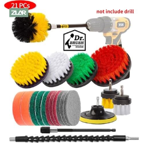 21pcs Electric Drill Brush Power Scrubber for Cleaning Bathroom Bathtub Cleaning Brushes Scrub Drill Car Cleaning Tools