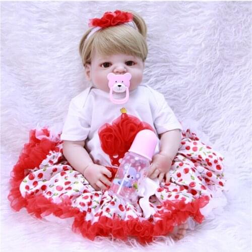 Bebe girl reborn 55cm full silicone reborn baby dolls children birthday gift toys dolls real ture bonecas reborn de silicone