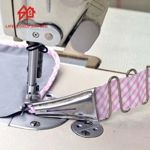1pcs 18-45mm Overlock Folder Universal Bias Binder TapeHemmer Right Angle Sewing For Lockstitch Machine Rustproof Curve Edge