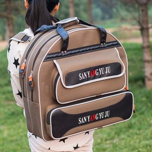 2/3 Layer Outdoor Fishing Bag Men Women Fishing Rod Bags Waterproof Thicken Oxford Handbag Fish Tackle Bag Sport Sack XA204G