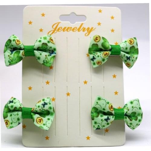 Pets Supplies Green White Dog Grooming Puppy Accessories Small Dog Cats Hair Bows Puppy Bowties Necktie