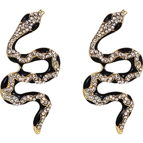 ZHINI New Arrival Statement Long Snake Earrings for Women Ethnic Gothic Zircon Cytsal Dangle Earring Party Jewelry 2021 brincos