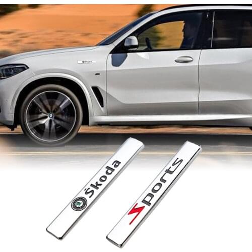 1Pcs Car Accessories For Skoda Rapid Scala Speedpie Express Yeti Octavia Superb Fabia Kamiq Metal Sticker VIP Sport Logo Decals