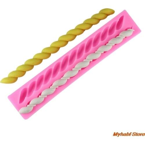 1pc Twist Rope String Shape Silicone Cake Mold DIY Jelly Chocolate Baking Mould Sugar Craft Fondant Cake Border Decorating Tools