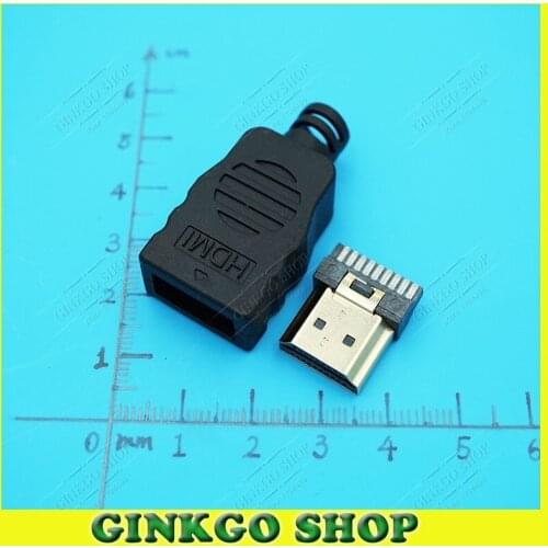 2Sets HDMI-compatible Male Plug Connector with plastic shell