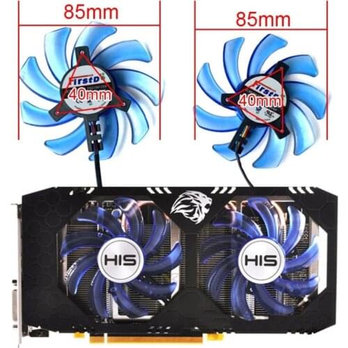 2PCS 4PIN 85MM FDC10U12S9-C FDC10H12S9-C RX480 GPU cooling fan, suitable for its RX470 ICEQ X2 Turbo 4Gb RX 470 ICEQ X2 OC 4Gb R