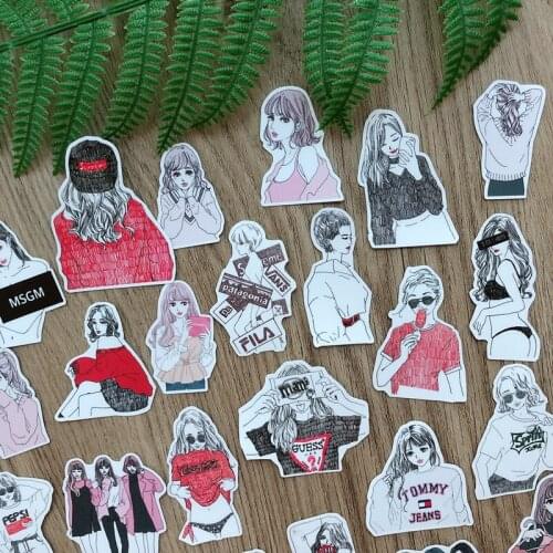 25PCS Magazine cool girl Stickers Crafts And Scrapbooking stickers kids toys book Decorative sticker DIY Stationery