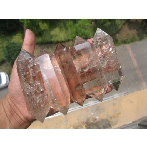 598g(1.32LB) NATURAL SMOKEY QUARTZ CRYSTAL DOUBLE POINT HEALING