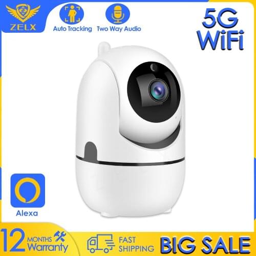 Baby Monitor IP Camera 5G WiFi 1080P Mini Video Surveillance Camera Indoor AI Tracking Two Way Audio CCTV Security Camera Alexa