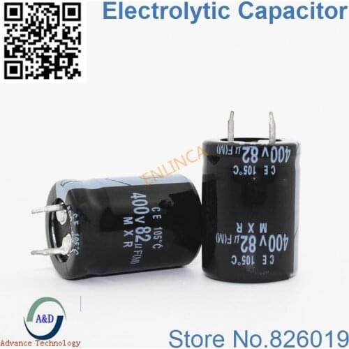 8pcs/lot 400V 82UF Radial DIP Aluminum Electrolytic Capacitors size 22*30 82UF 400V Tolerance 20