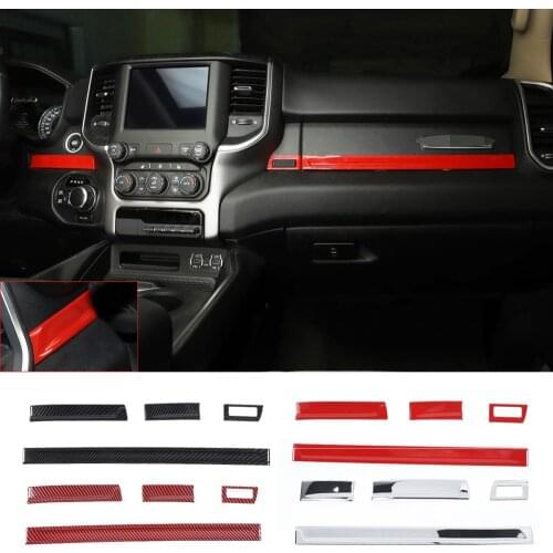 ABS Interior Center Console Strips Decorative Cover for Dodge Ram 1500 2018-2021 Car Accessories