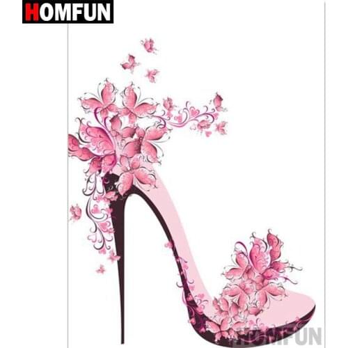 HOMFUN Full Square/Round Drill 5D DIY Diamond Painting "High heels" 3D Diamond Embroidery Cross Stitch Home Decor A18675