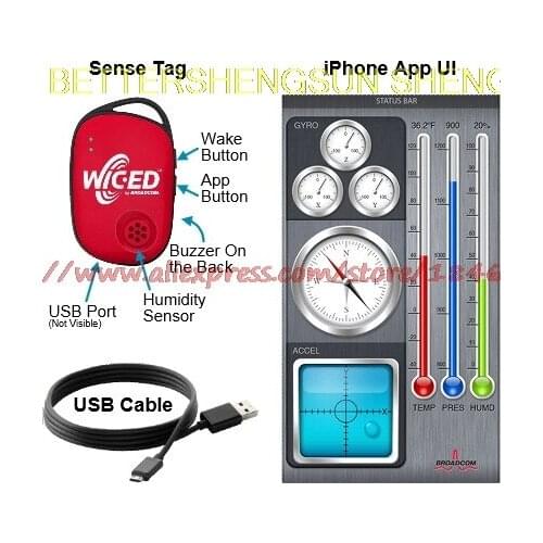 Free shipping BCM9WICED_SENSE WICEDSENSE BT SMART Sensor Kit