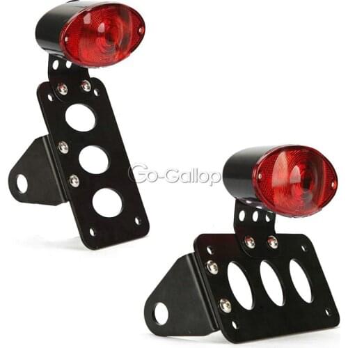 Motorcycle Side Mount Tail Brake Light License Plate Bracket For Honda Suzuki Kawasaki Yamaha Harley Cruiser Chopper Bobber