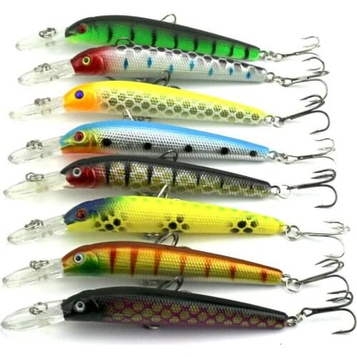 Big Sale 8pcs Artificial Slim Minnow Fishing Lure Hard Plastic Bass Bait Pesca Fishing Tackle Isca Wobbler 3D Fish Eye 10cm 6.8g
