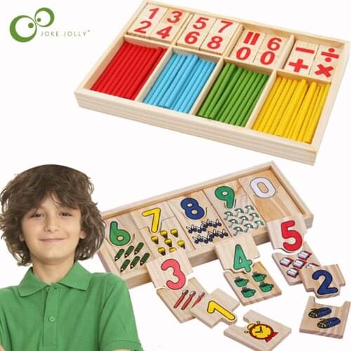 Wooden Math Counting Stick Set Digital Matching Board Toys Early Childhood Education Toys Brain Game LXX