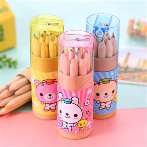 DL Lovely doctor bear pencil 12 color pupil color lead children art painting products painting nontoxic Exquisite