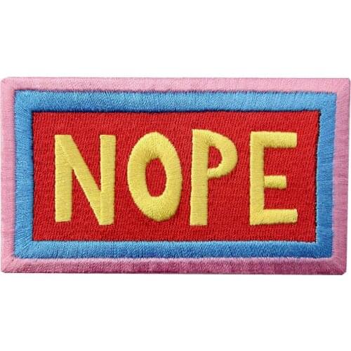Embird Embroidered Patches for Clothing NOPE Ceo-Friendly Handmade 3D Badge