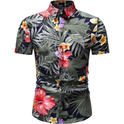 Mens Summer Beach Hawaiian Shirt 2020 Brand Short Sleeve Floral Shirt Men Party Vacation Casual Shirt Camisa Social Masculina